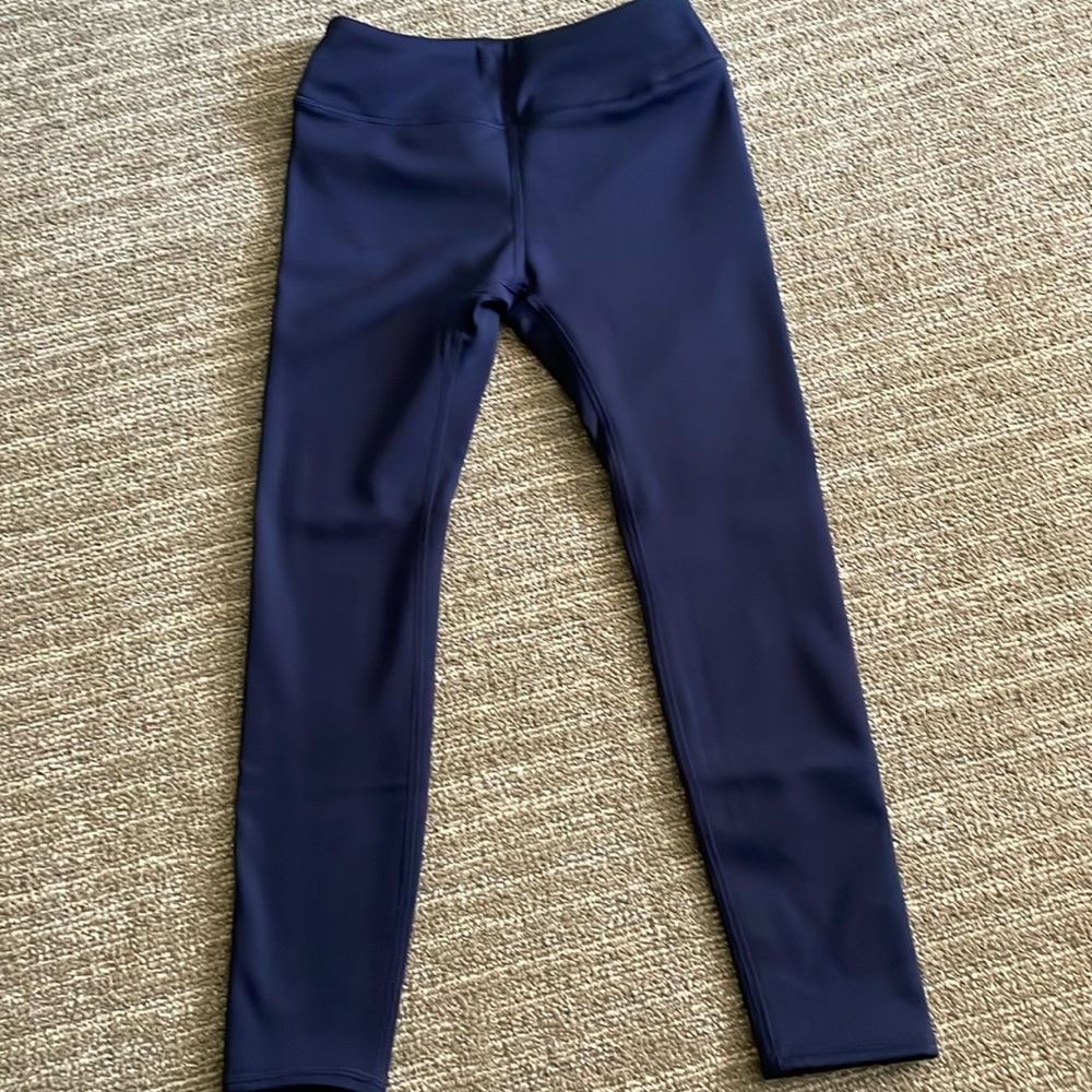 EUC Girls Navy Fleece lined leggings in size 8/10